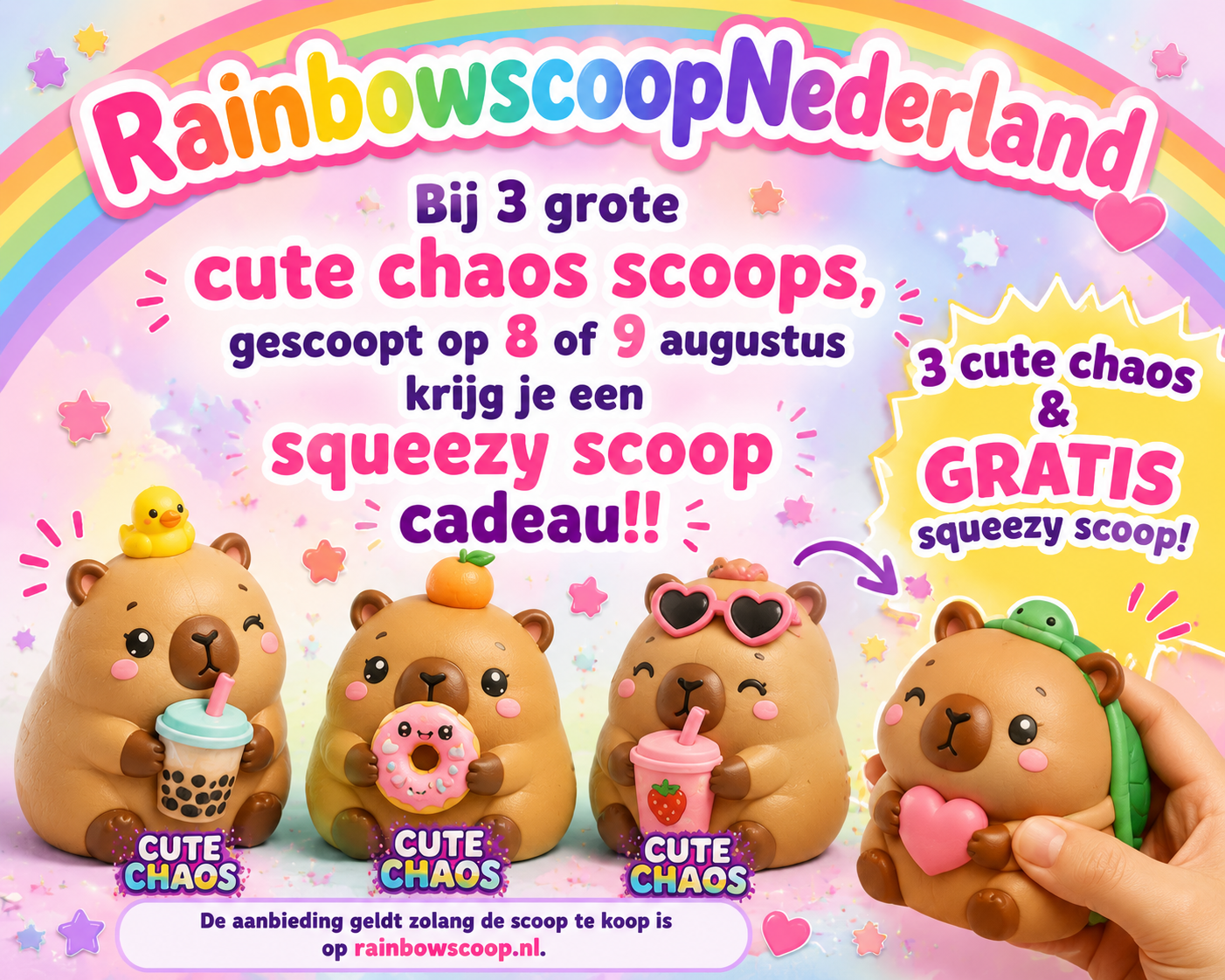 3 cute chaos scoops & gratis squeezy scoop