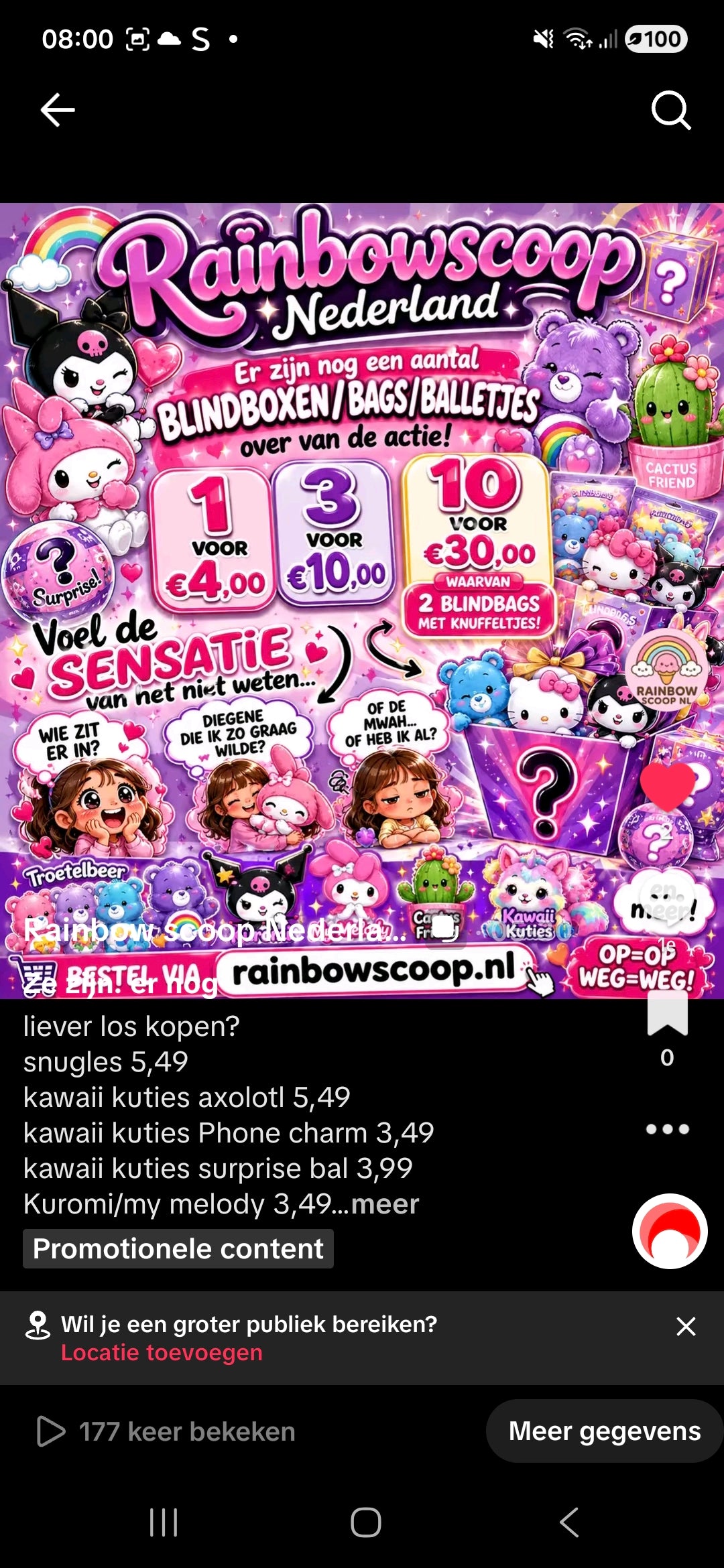 Blind box actie 3 stuks