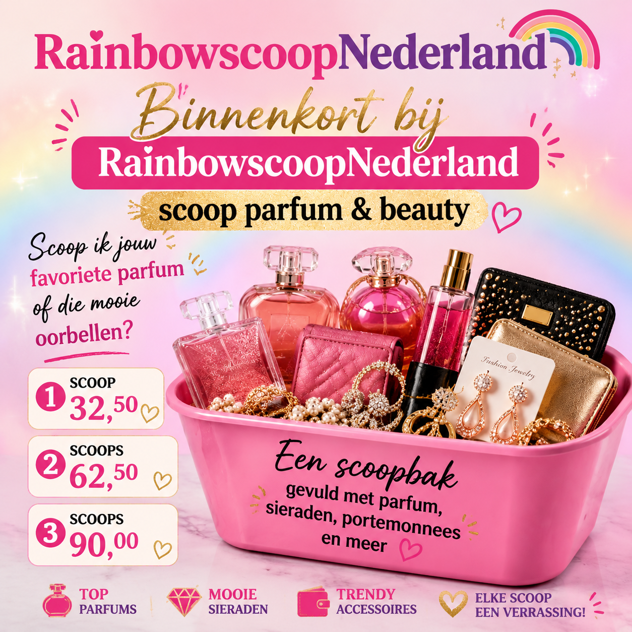 Rainbows perfect ladyscoop plus luxe damestas naar keuze 1 scoop