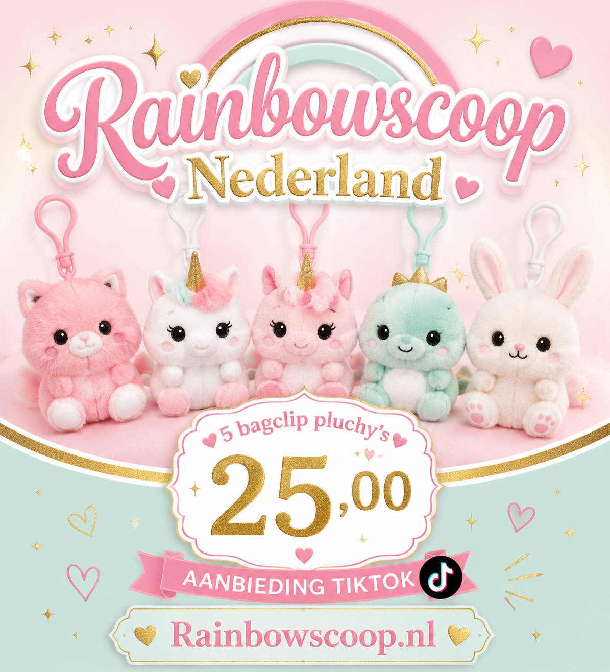 Pluche bagclips 5x