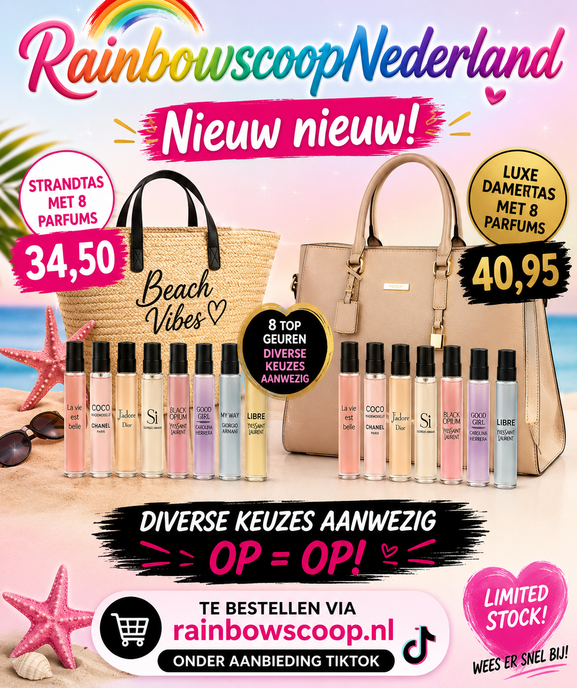 Strandtas & 8 parfums