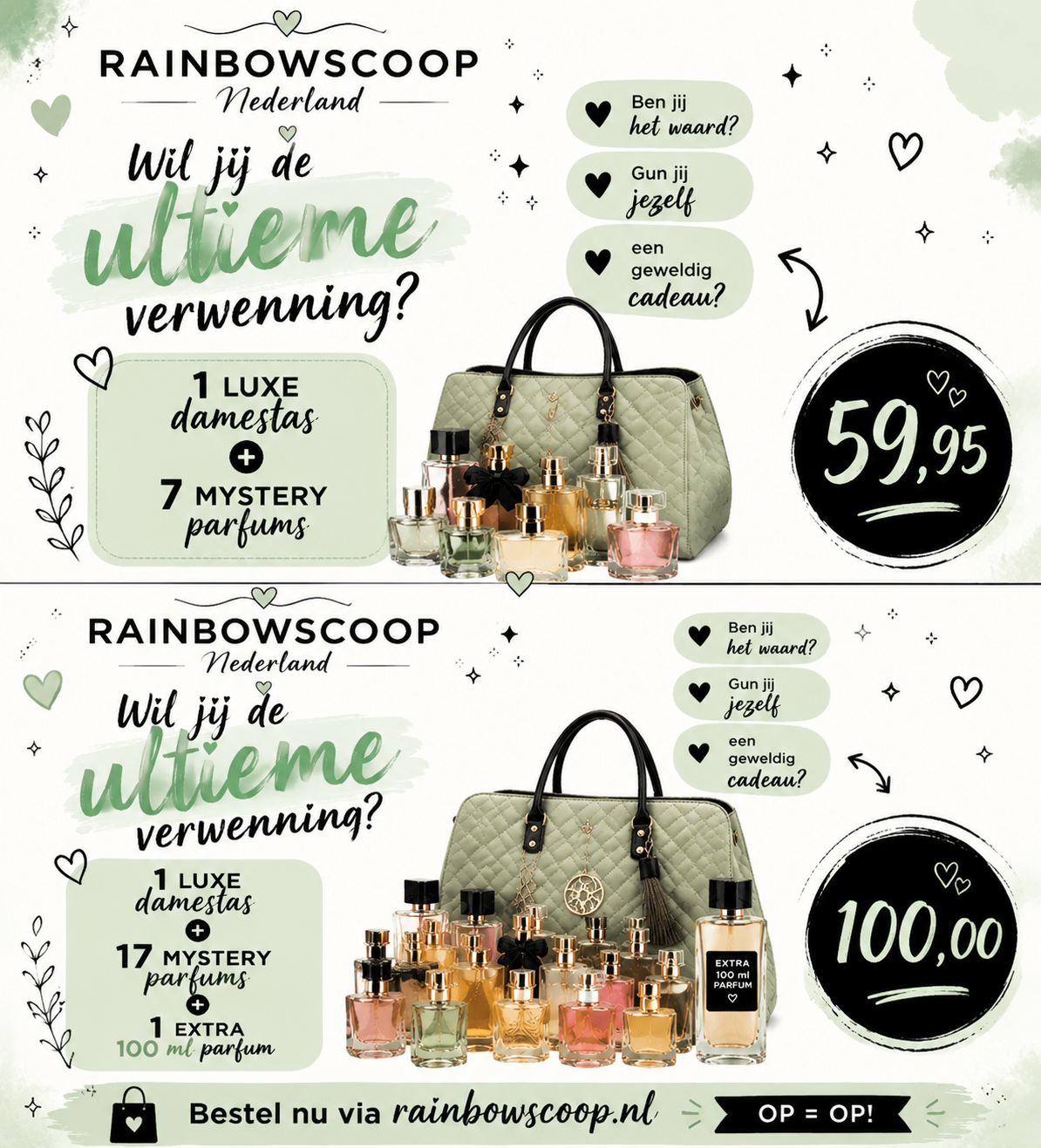 Tas met 7 parfums 22 tm 100ml