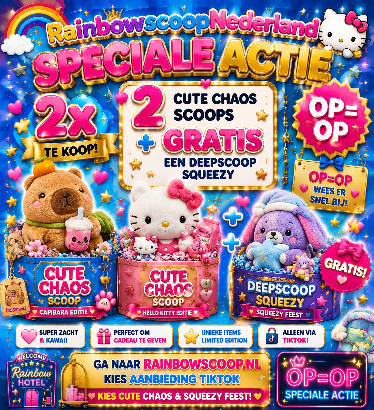 Op= op 2x cute chaos & deepscoop squeezy gratis